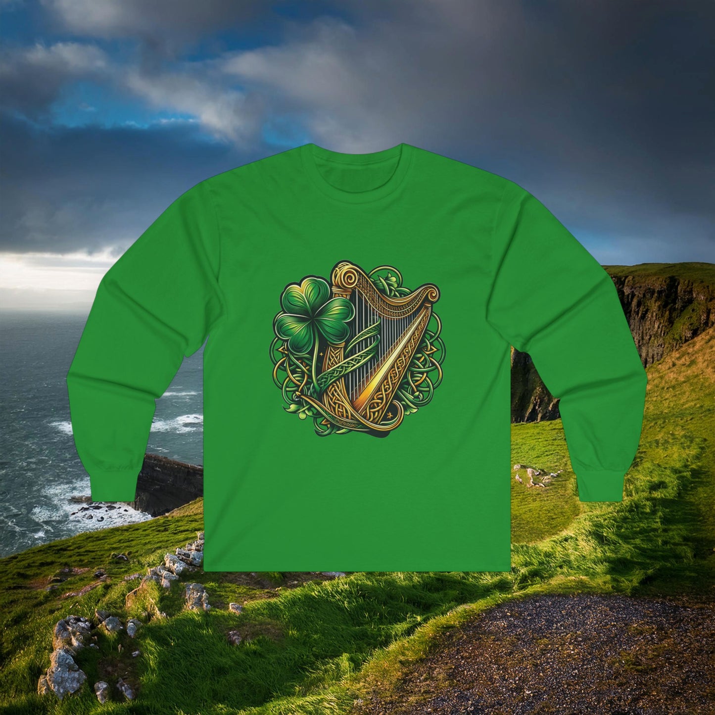 Irish Harp Long Sleeve Tee