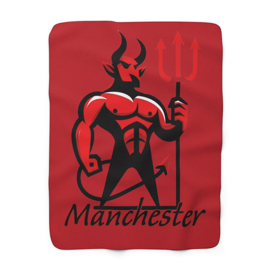 Red Devils Sherpa Fleece Blanket