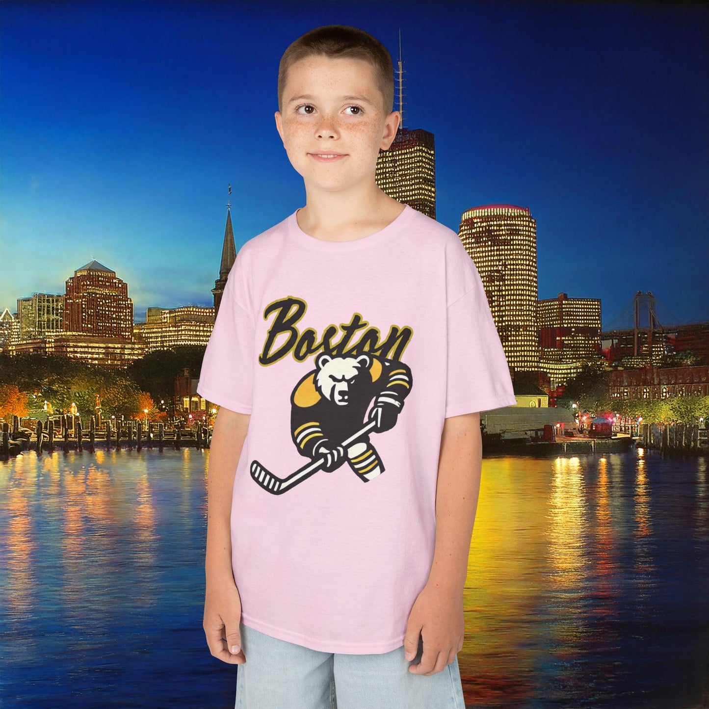 Boston Hockey Bear Kids Tee