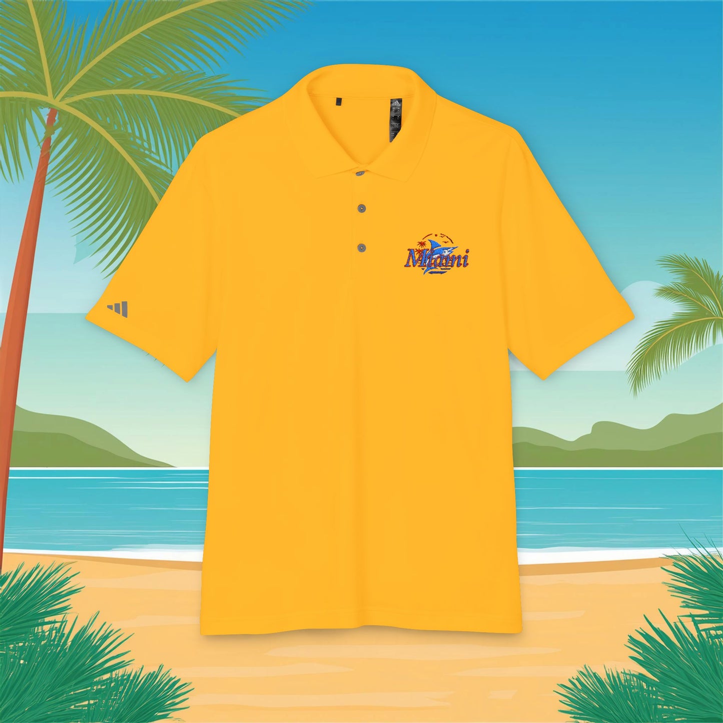 Miami Leaping Marlin adidas Performance Polo