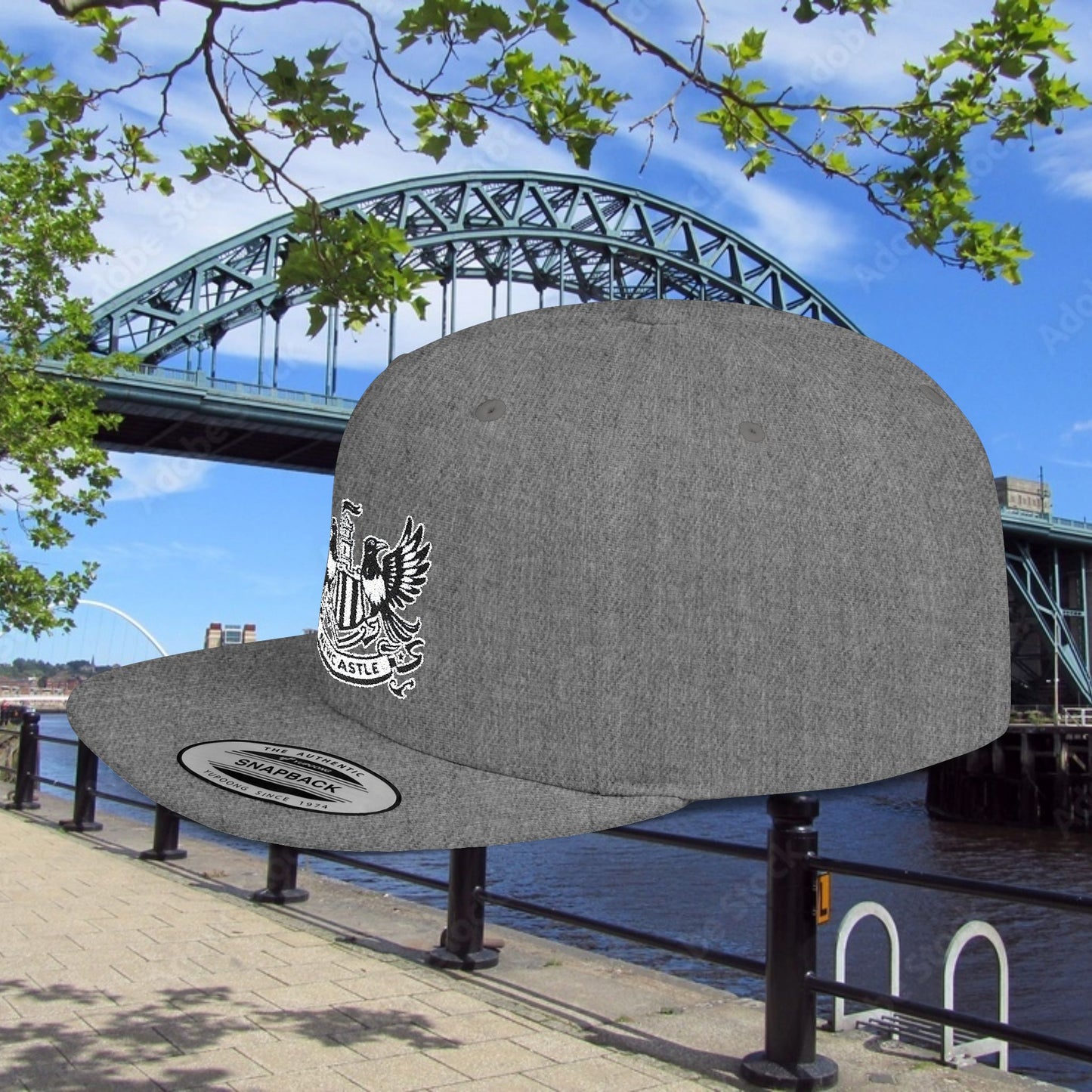 Newcastle United B&W Crest Flat Bill Snapback