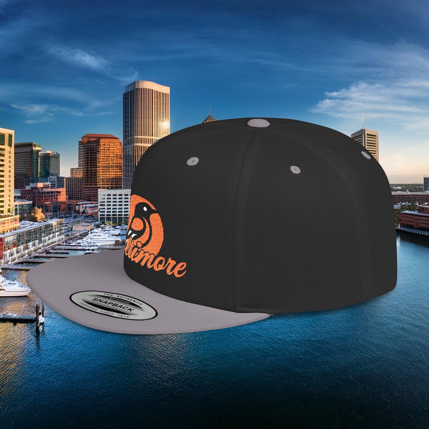 Orange Baltimore Flat Bill Snapback