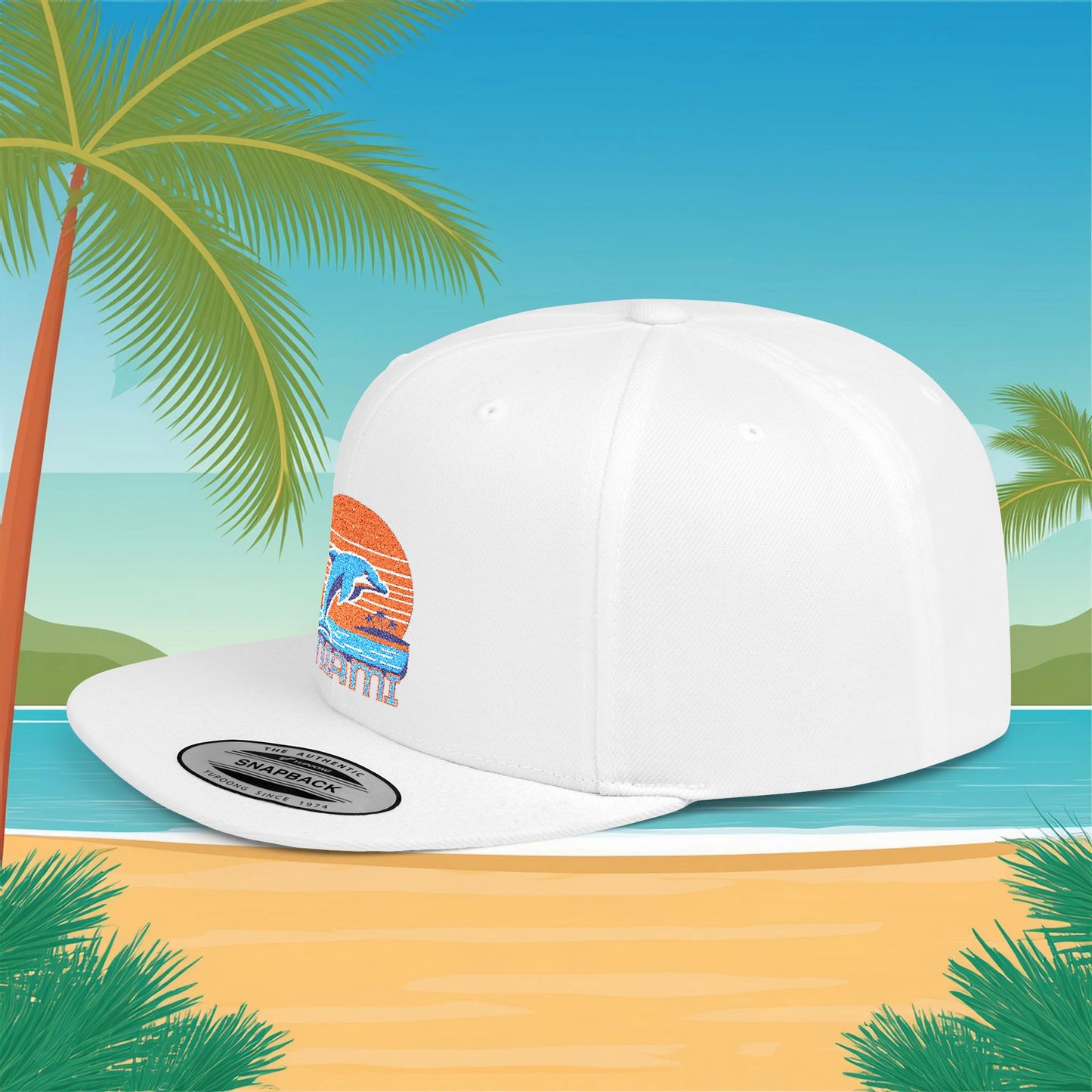 Miami Football Design Flat Bill Snapback
