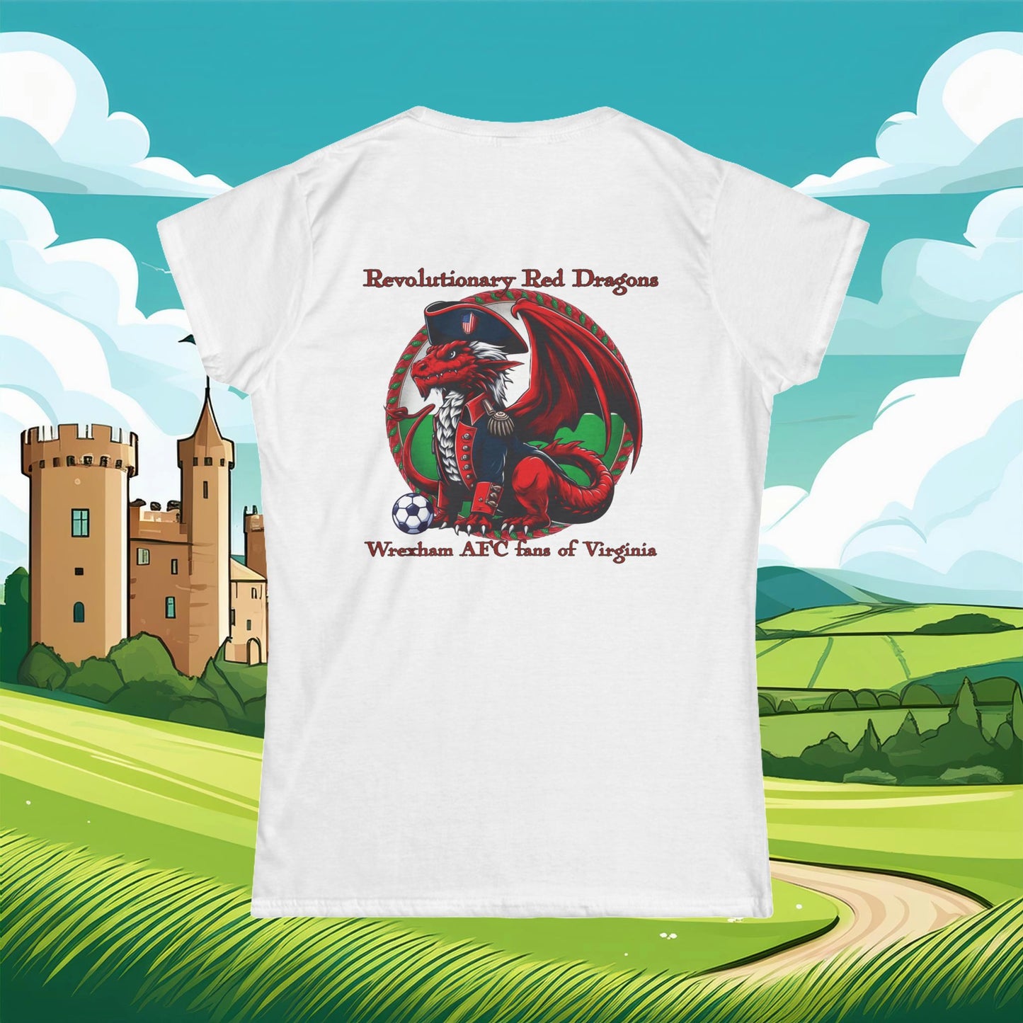 Revolutionary Red Dragons Front & Back Logo Women's Softstyle Tee