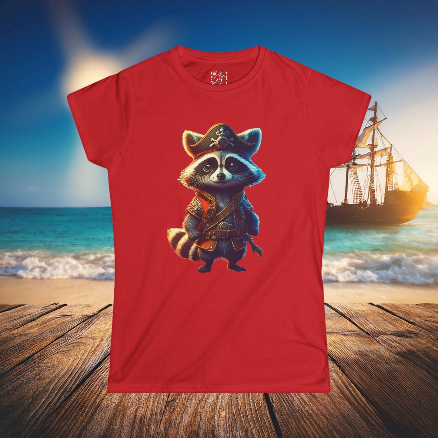 Raccoon Pirate Women's Softstyle Tee