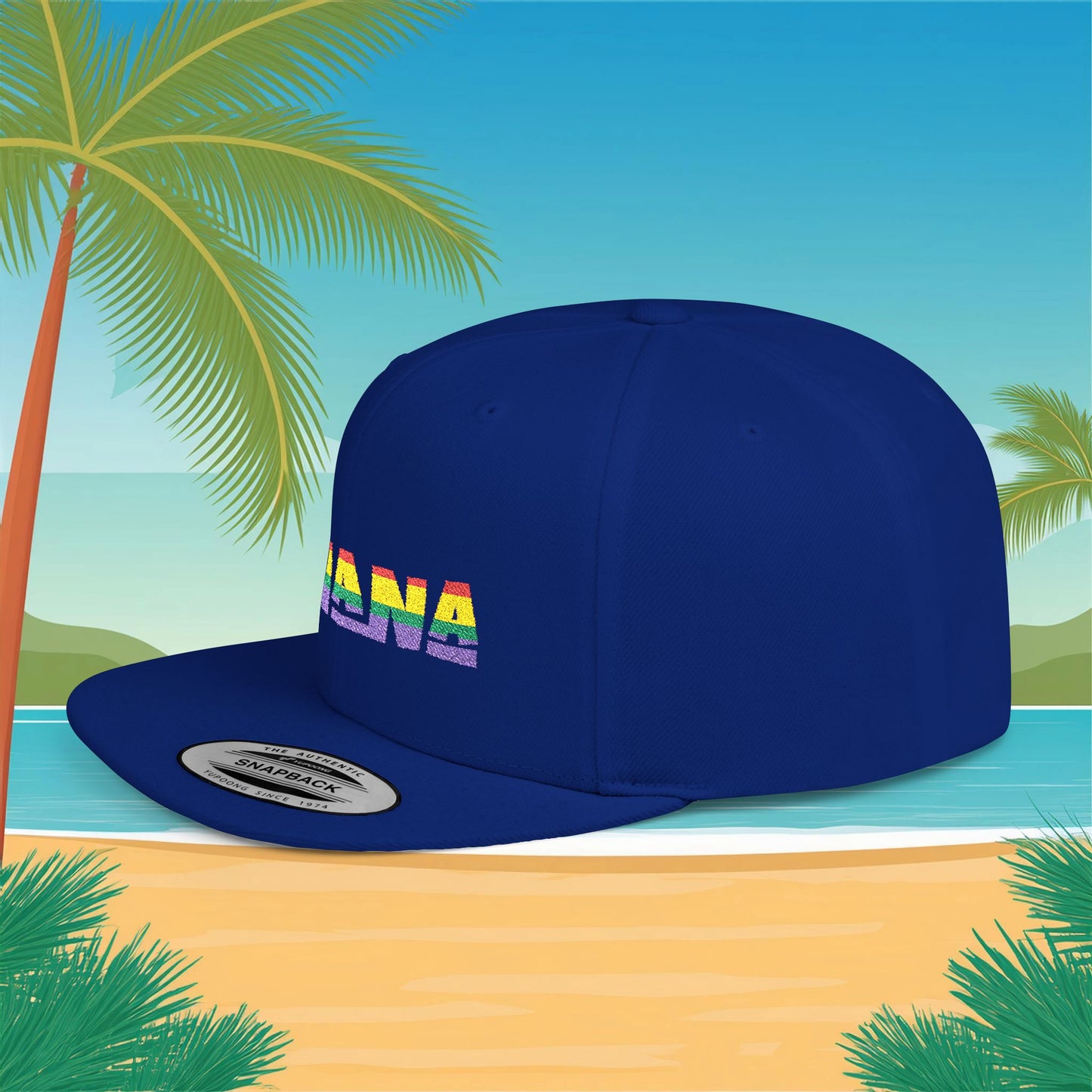 Rainbow Ohana Flat Bill Snapback
