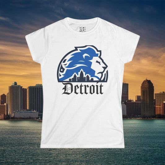Detroit Football Skyline Women's Softstyle Tee