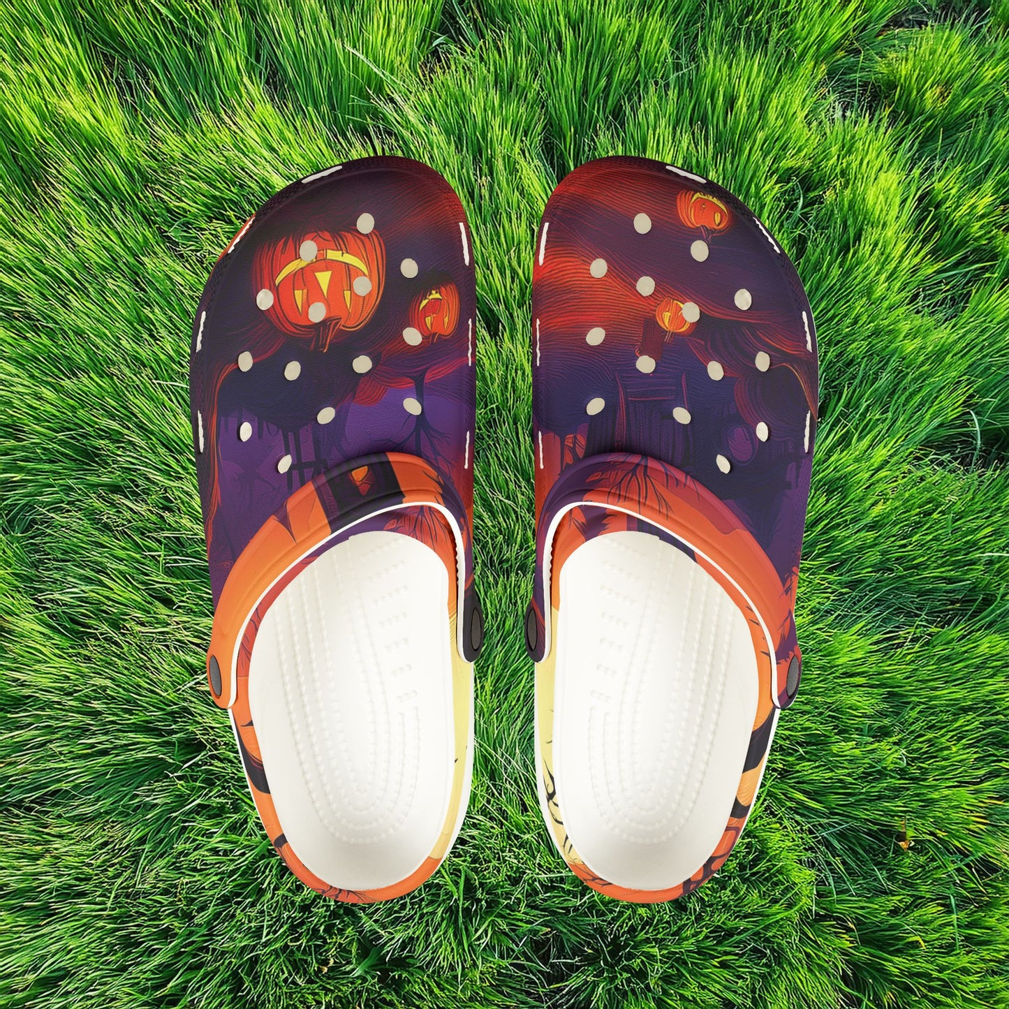 Jack-O'-Lantern Halloween Foam Clogs