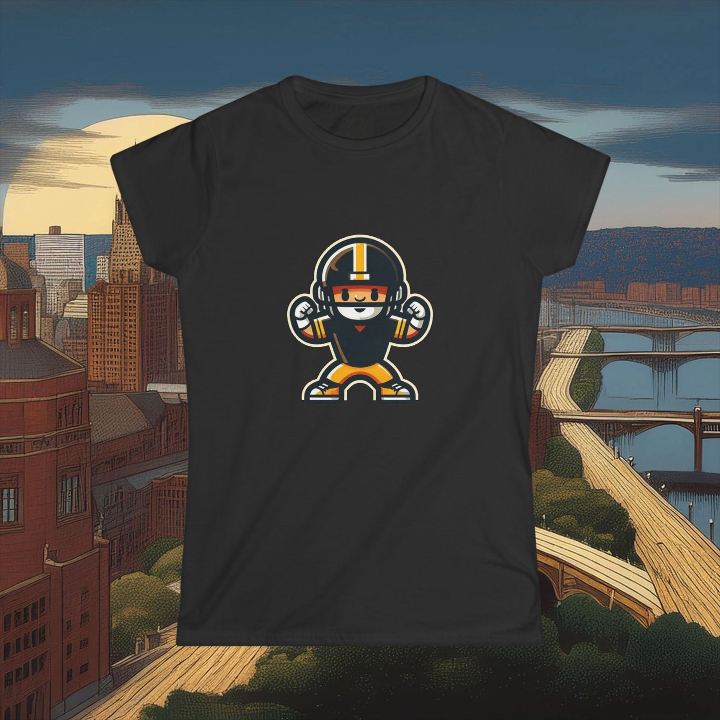 Mini Pittsburgh Football Player Women's Softstyle Tee