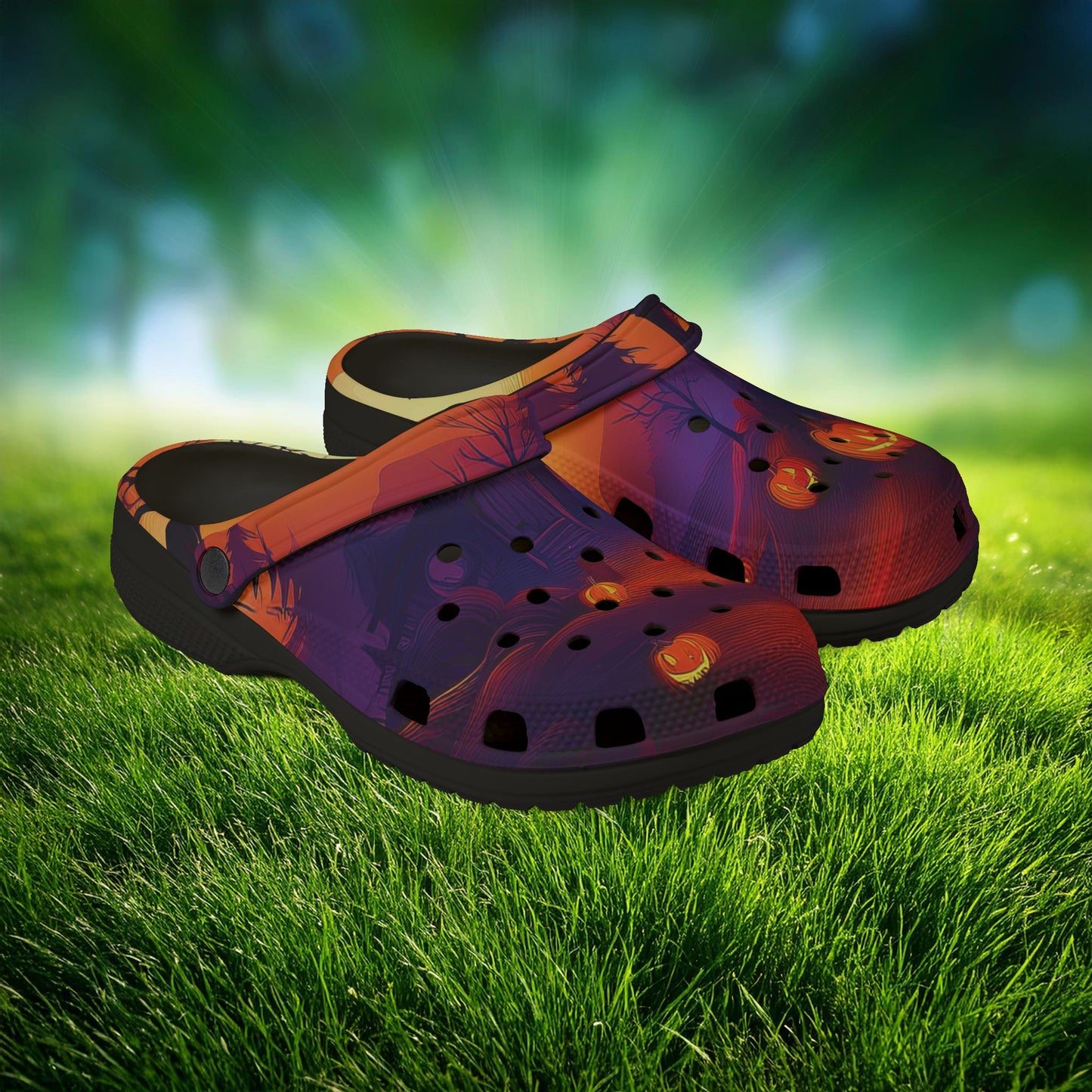 Jack-O'-Lantern Halloween Foam Clogs