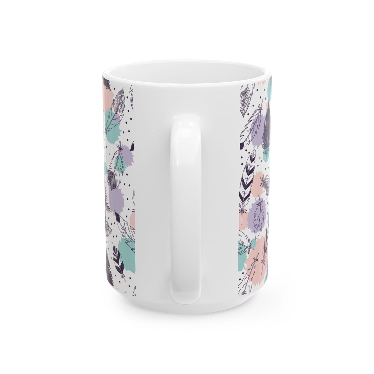 Feather Watercolor Ceramic Mug (11oz/15/oz)