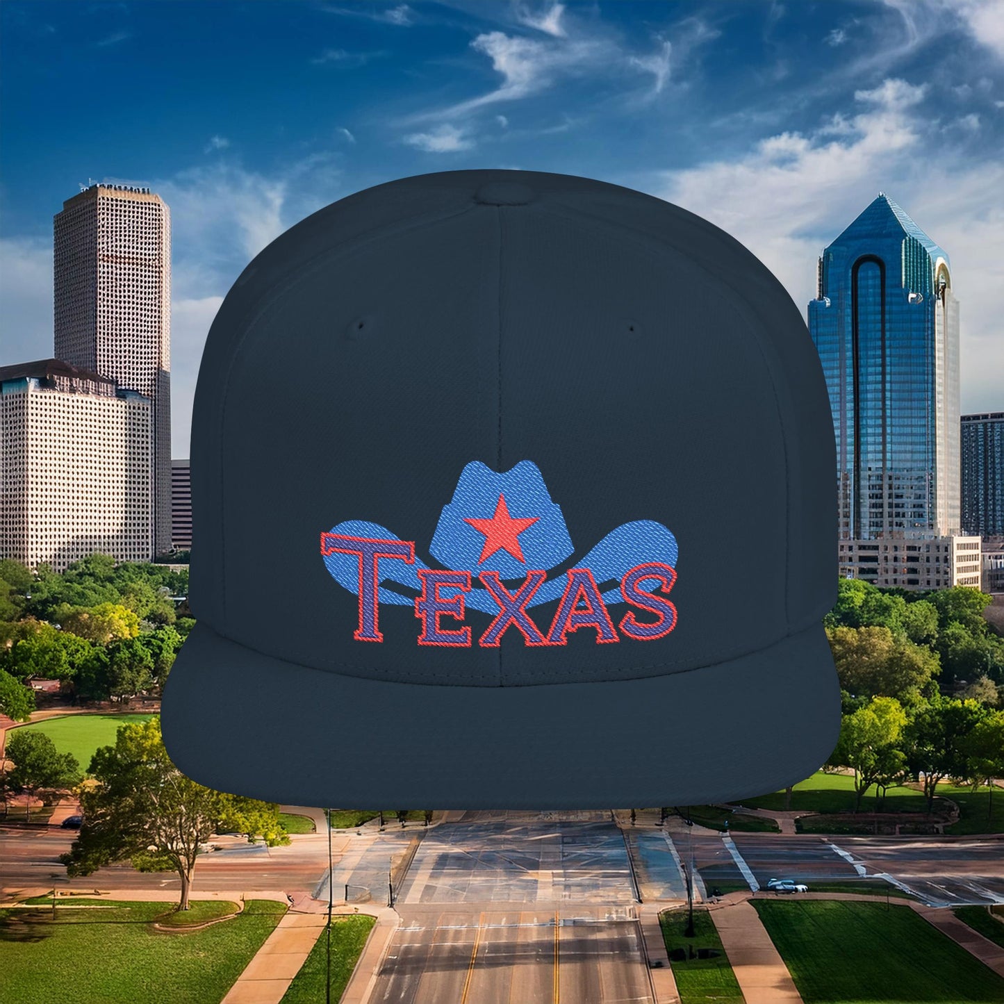 Texas Cowboy Hat Flat Bill Snapback