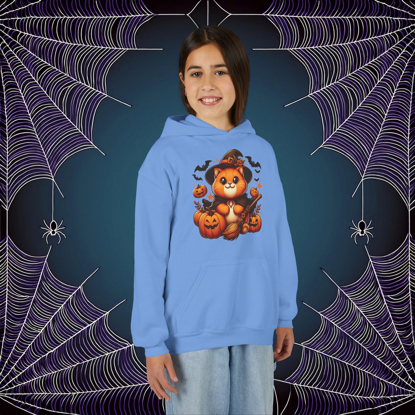 Halloween Cat Youth Hoodie