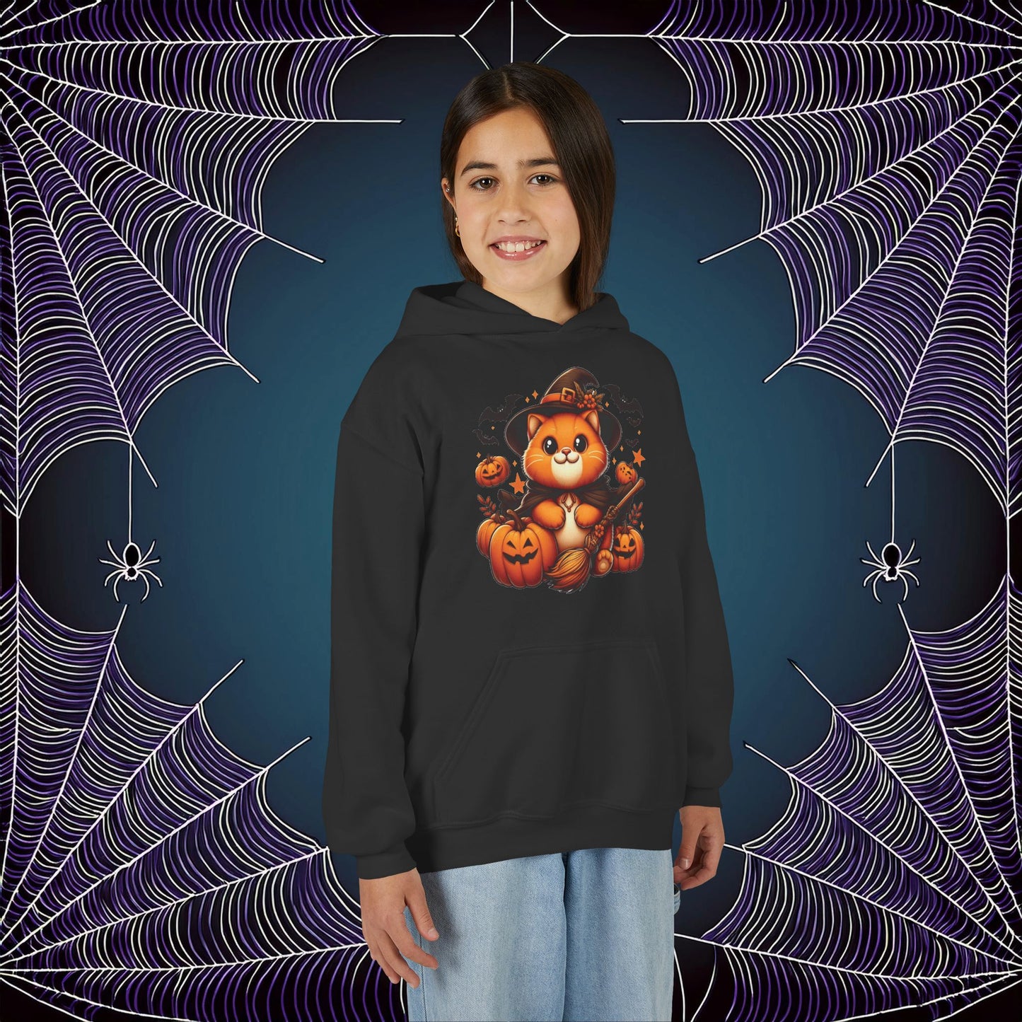 Halloween Cat Youth Hoodie