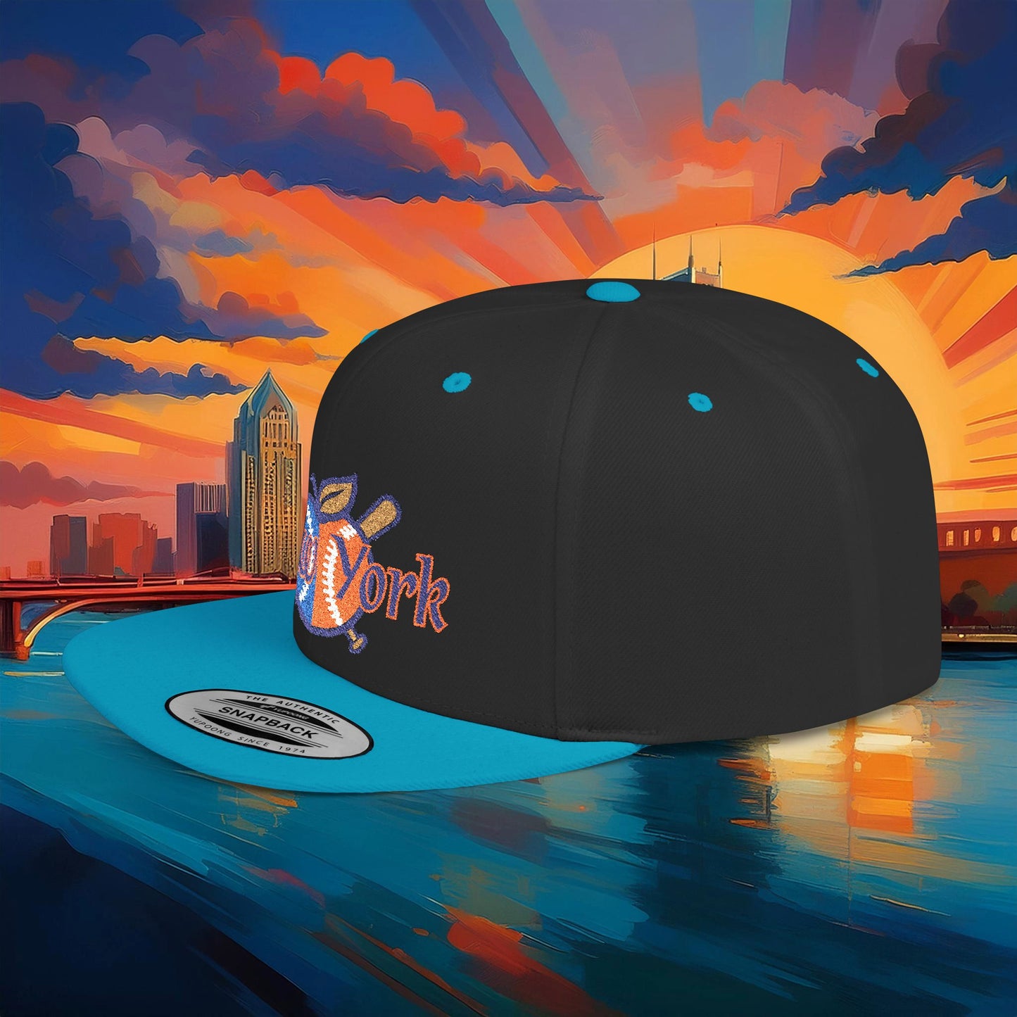 NY Baseball Big Apple Flat Bill Snapback