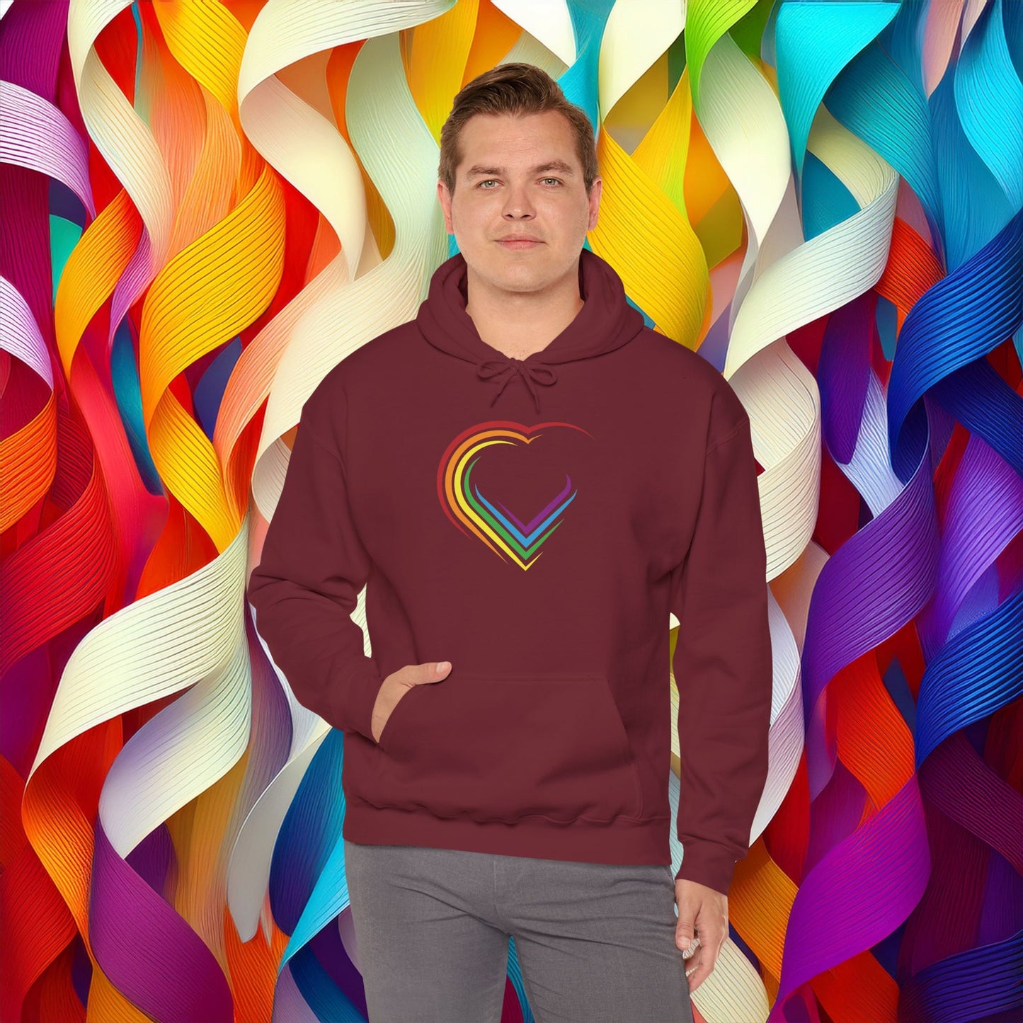 Rainbow Heart Unisex Hoodie