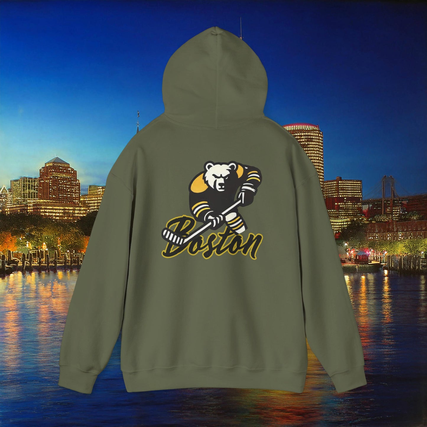 Boston Hockey Bear Hoodie