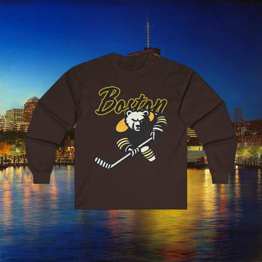 Boston Hockey Bear Long Sleeve Tee