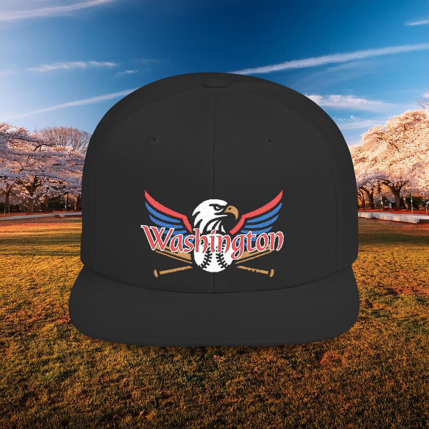 Washington Baseball Eagle Logo Flat Bill Snapback