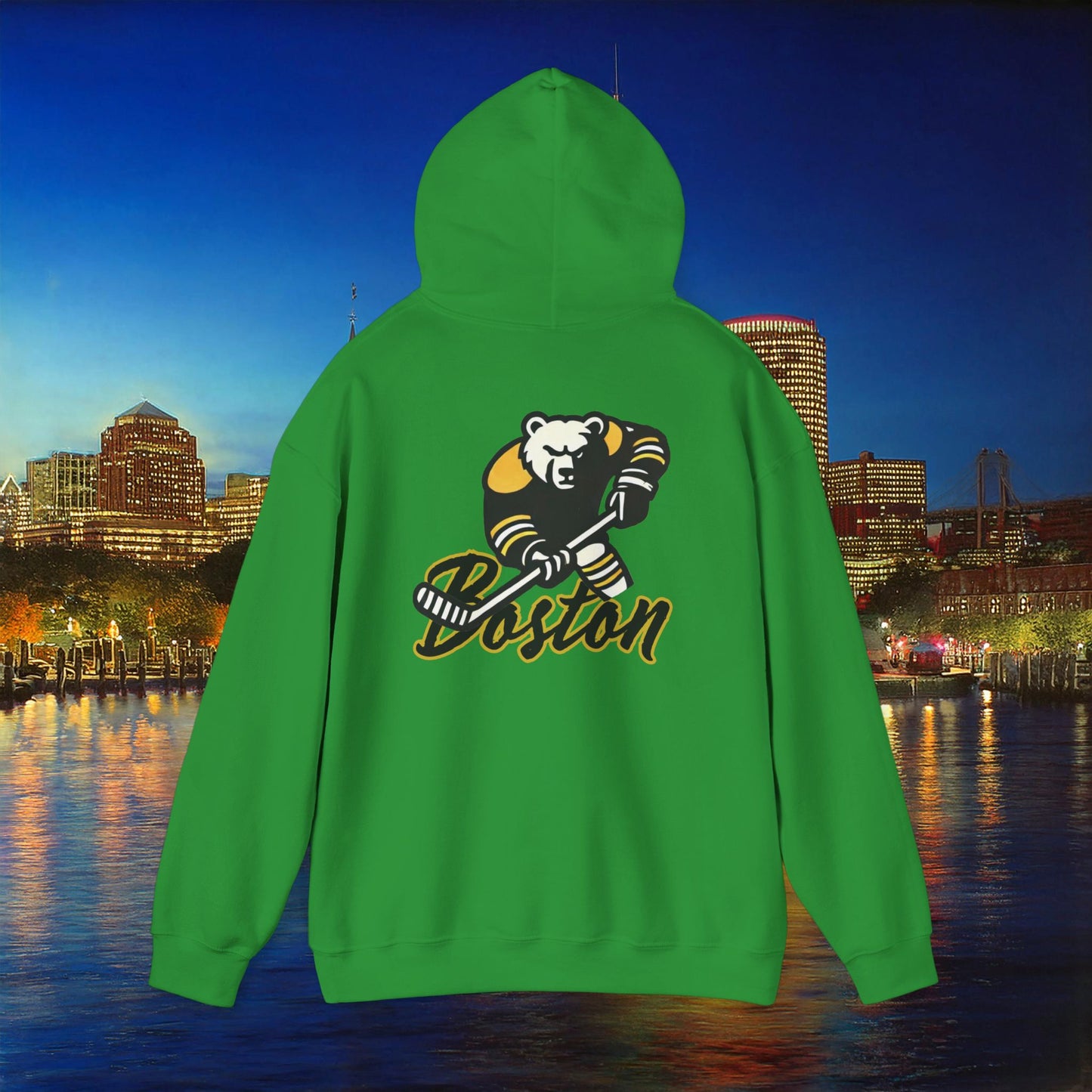 Boston Hockey Bear Hoodie