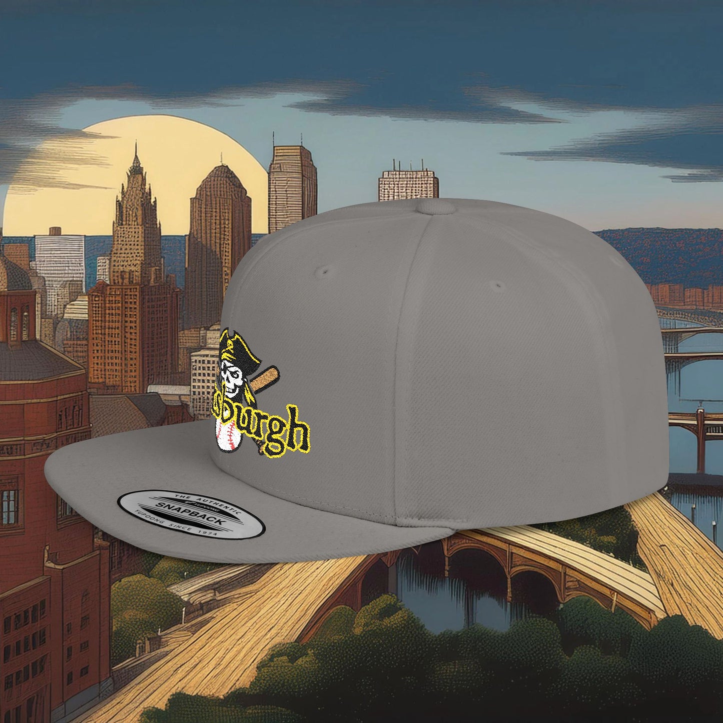 Pittsburgh Baseball Logo Flat Bill Snapback
