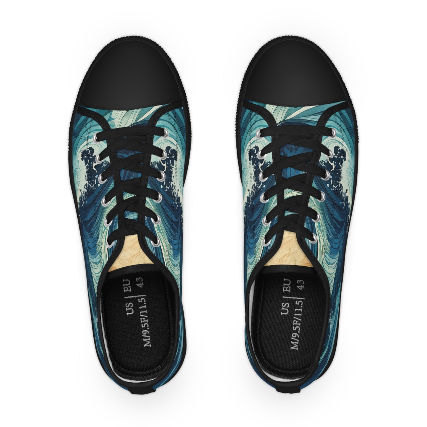 The Ocean Waves Men's Low Top Sneakers