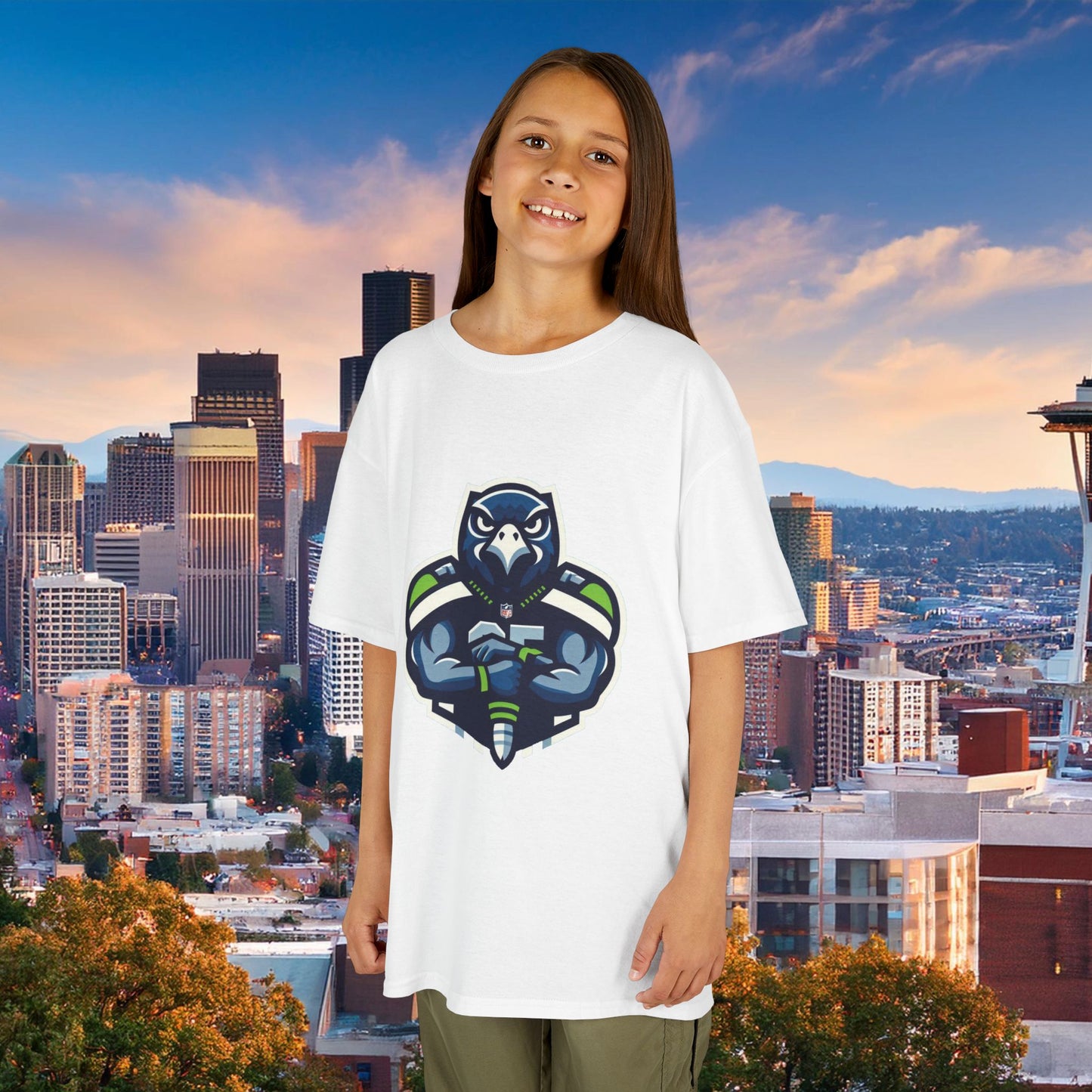 Seattle Football Player Kids Tee