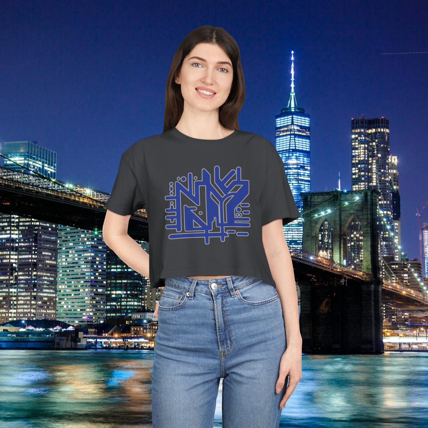 NY Subway Grafitti Women's Crop Tee