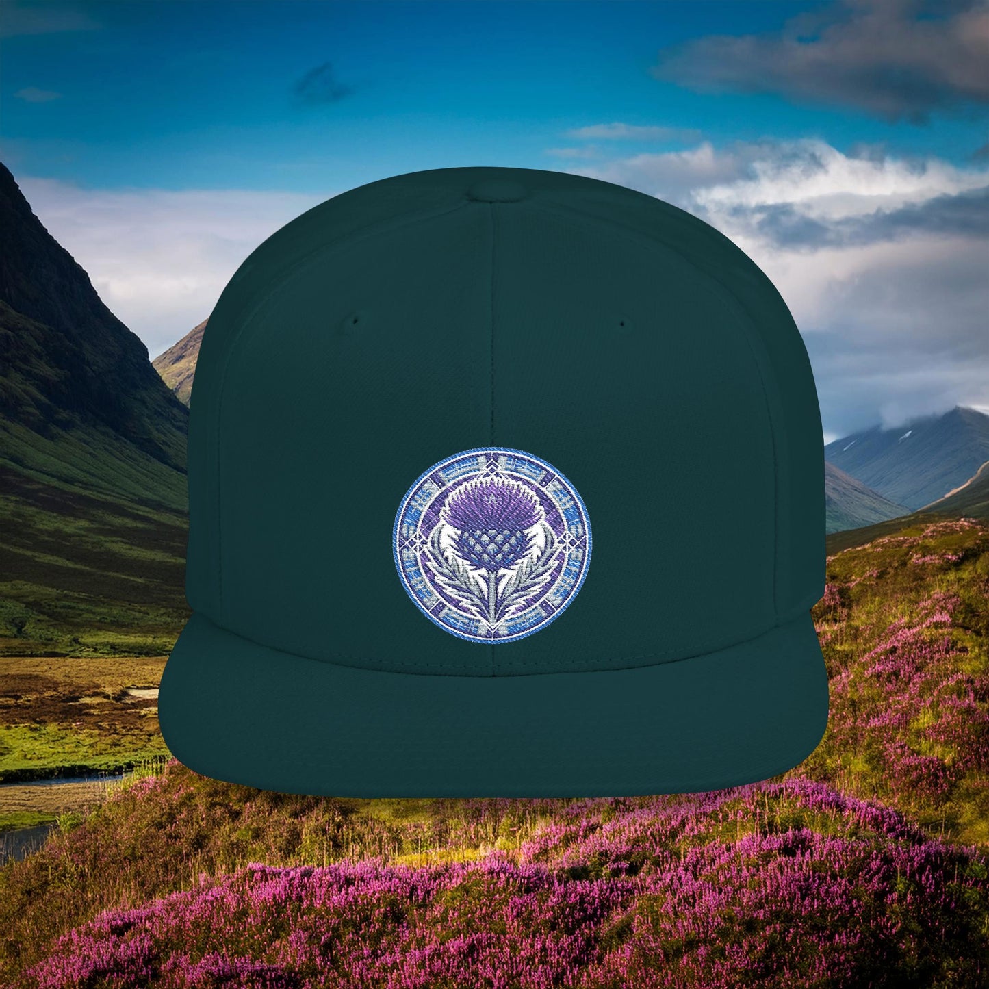 Scotland Thistle Flat Bill Snapback