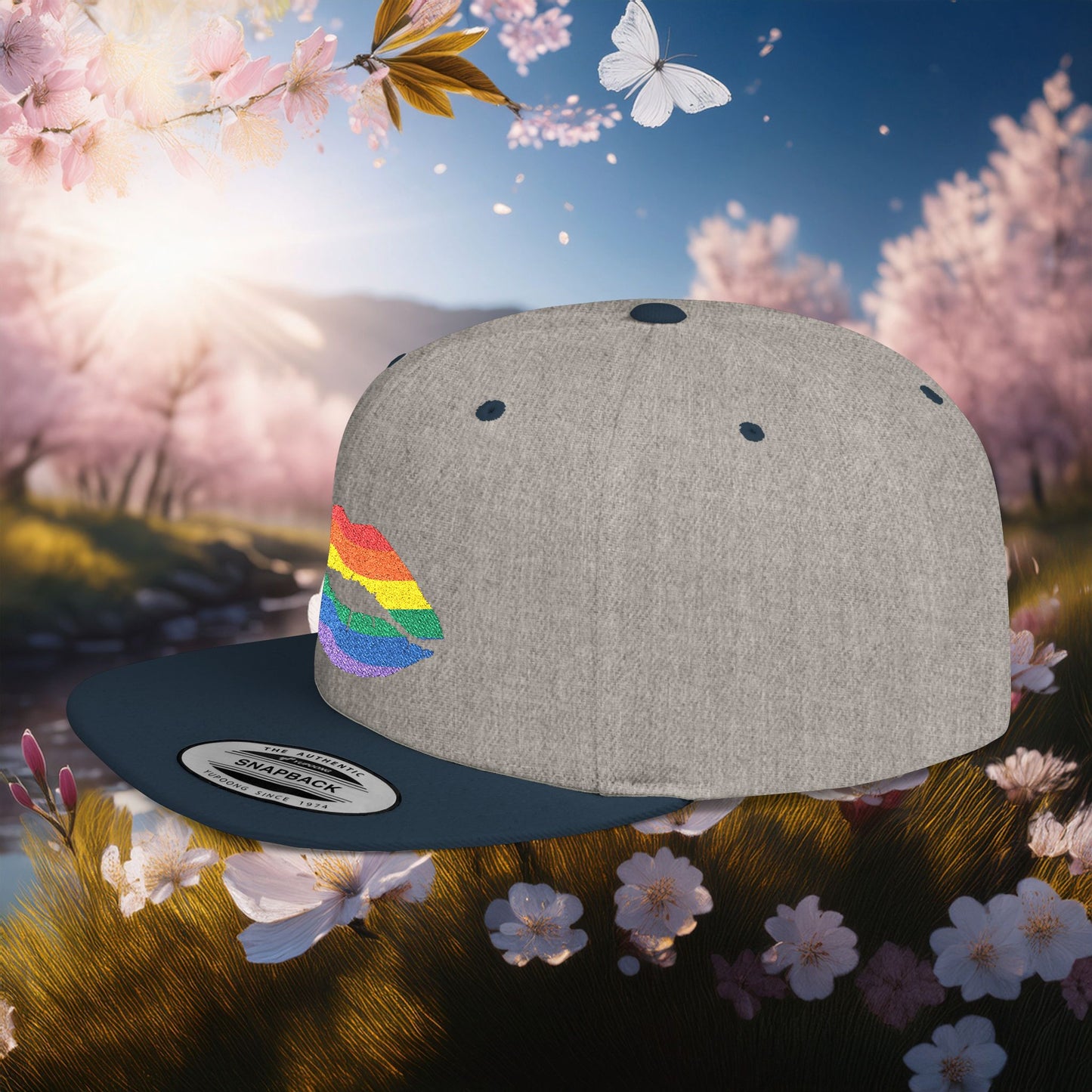 Rainbow Kiss Flat Bill Snapback