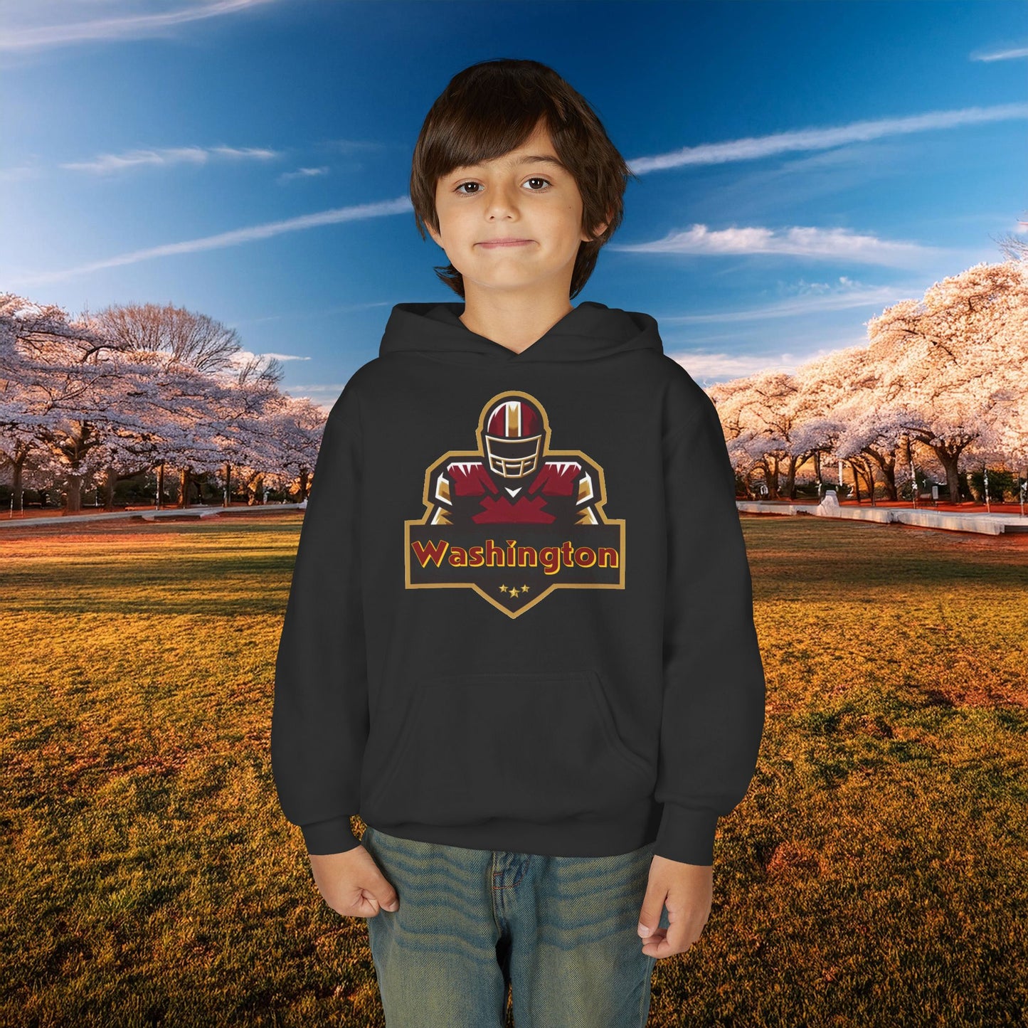 Washington Football Player Logo Youth Hoodie