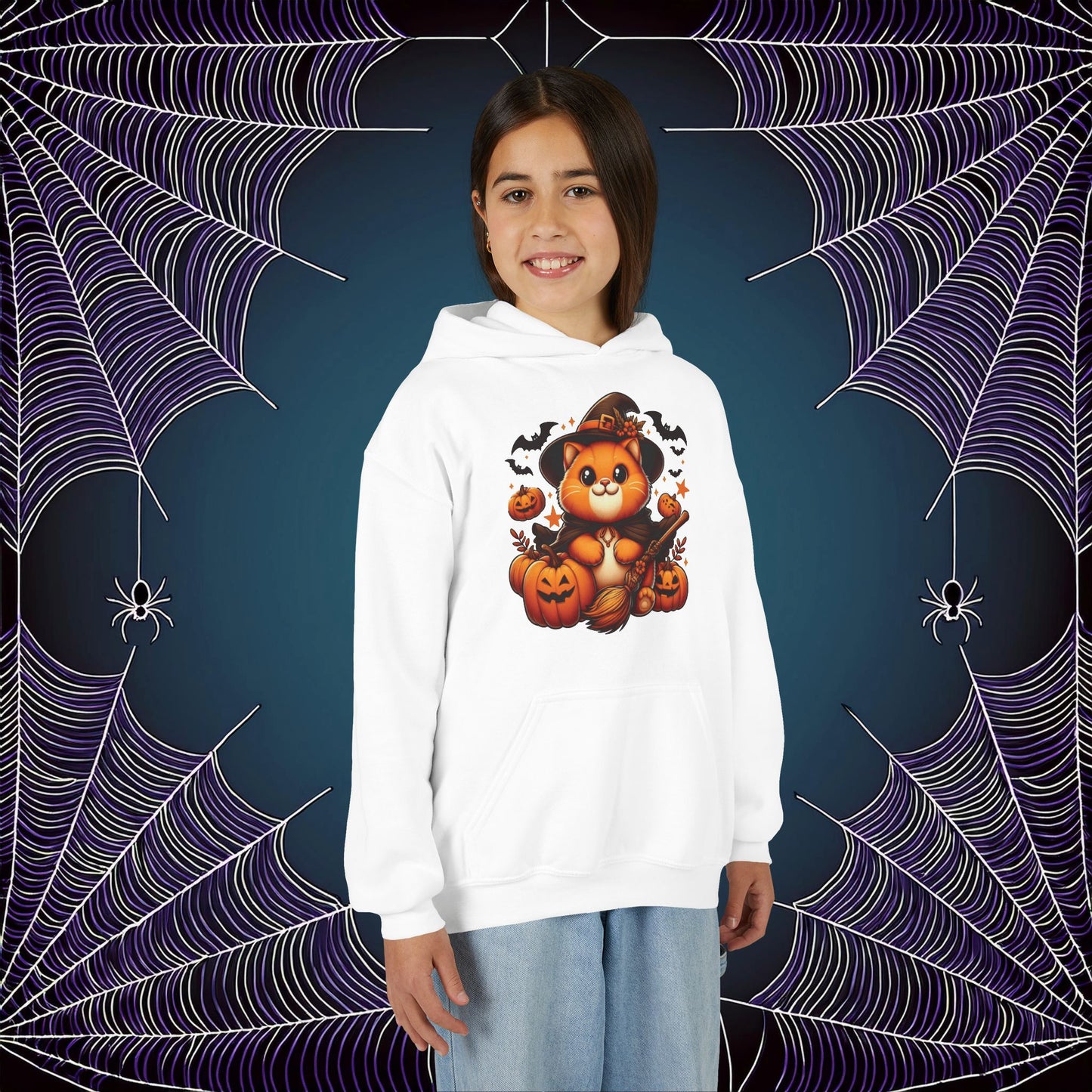 Halloween Cat Youth Hoodie
