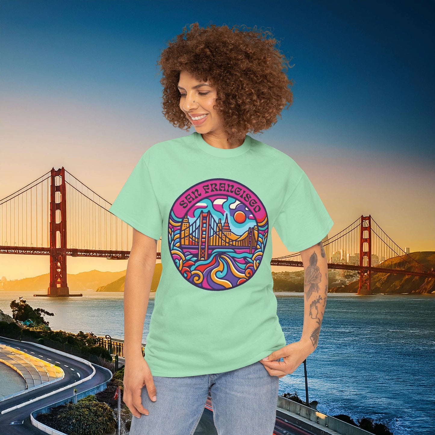 Vibrant San Francisco Psychedelic Tee