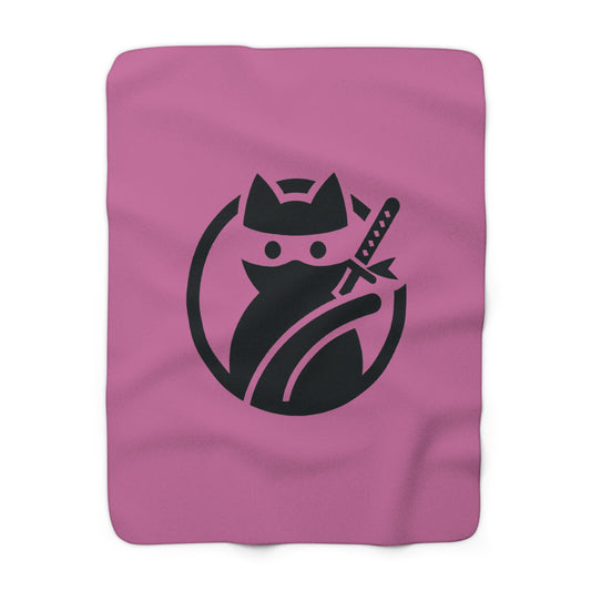 Ninja Cat Sherpa Fleece Blanket