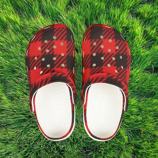Red Buffalo Plaid Kid's Foam Clogs
