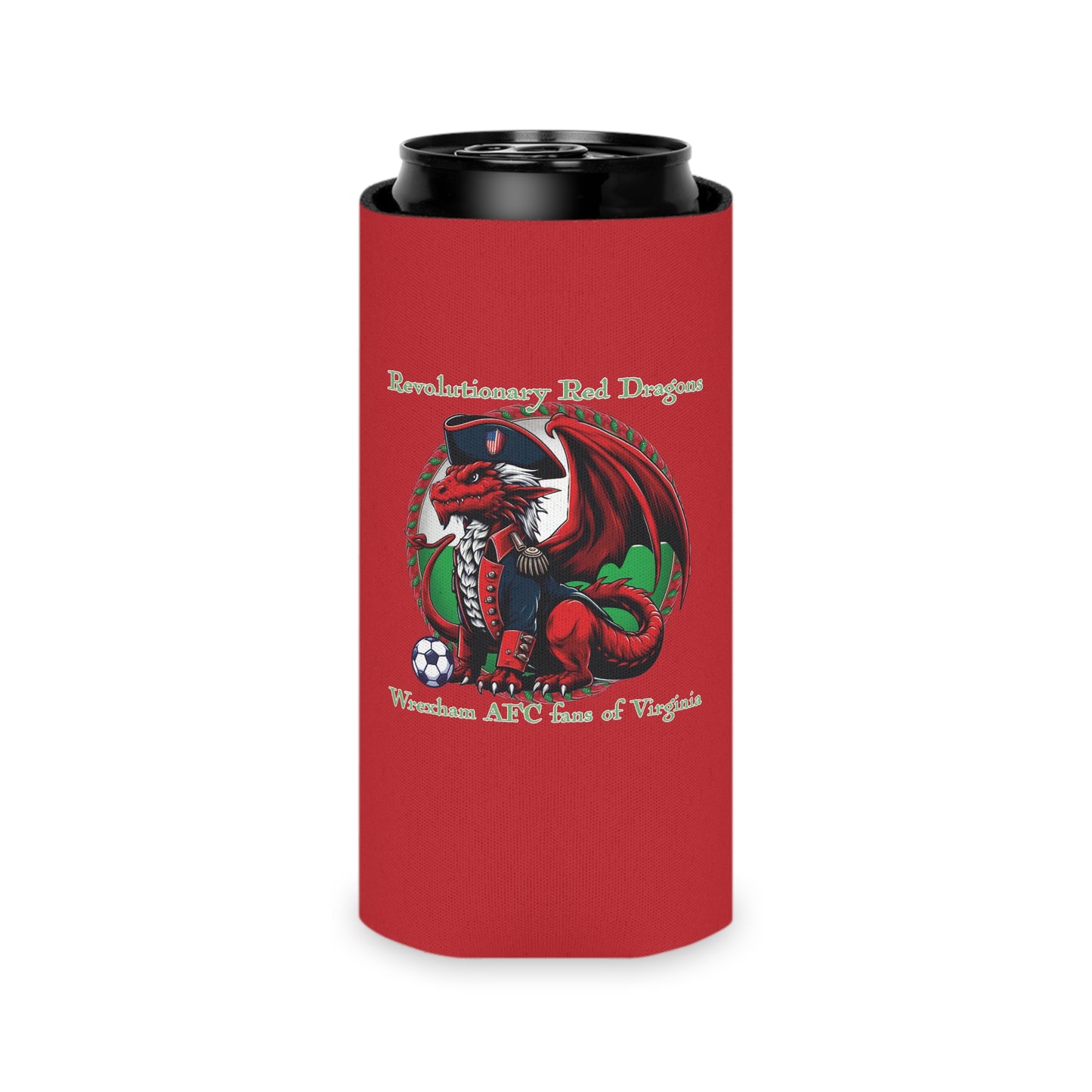 Revolutionary Red Dragons Logo Can Cooler