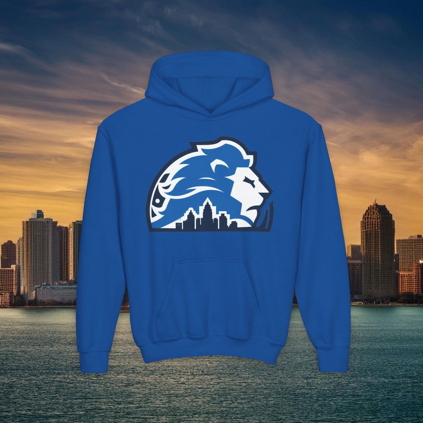 Detroit Football Skyline Youth Hoodie
