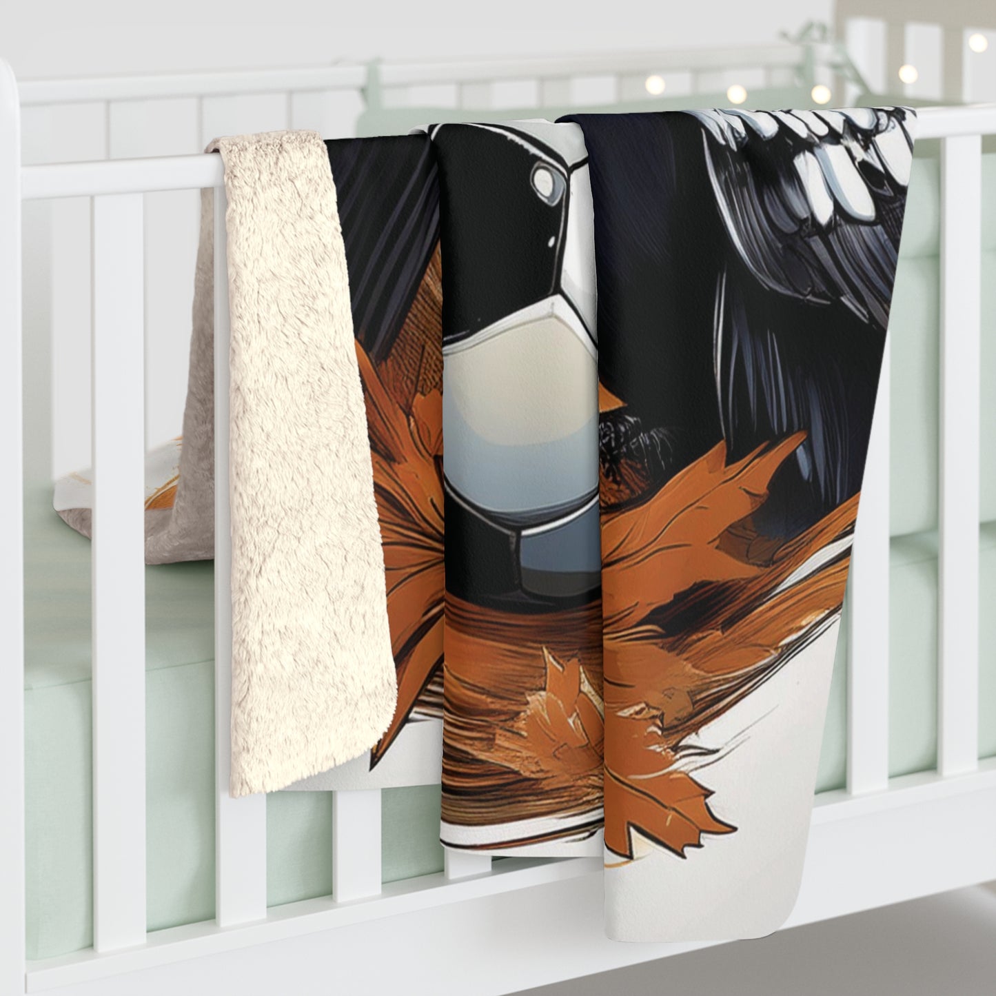 Magpies and Football Sherpa Fleece Blanket