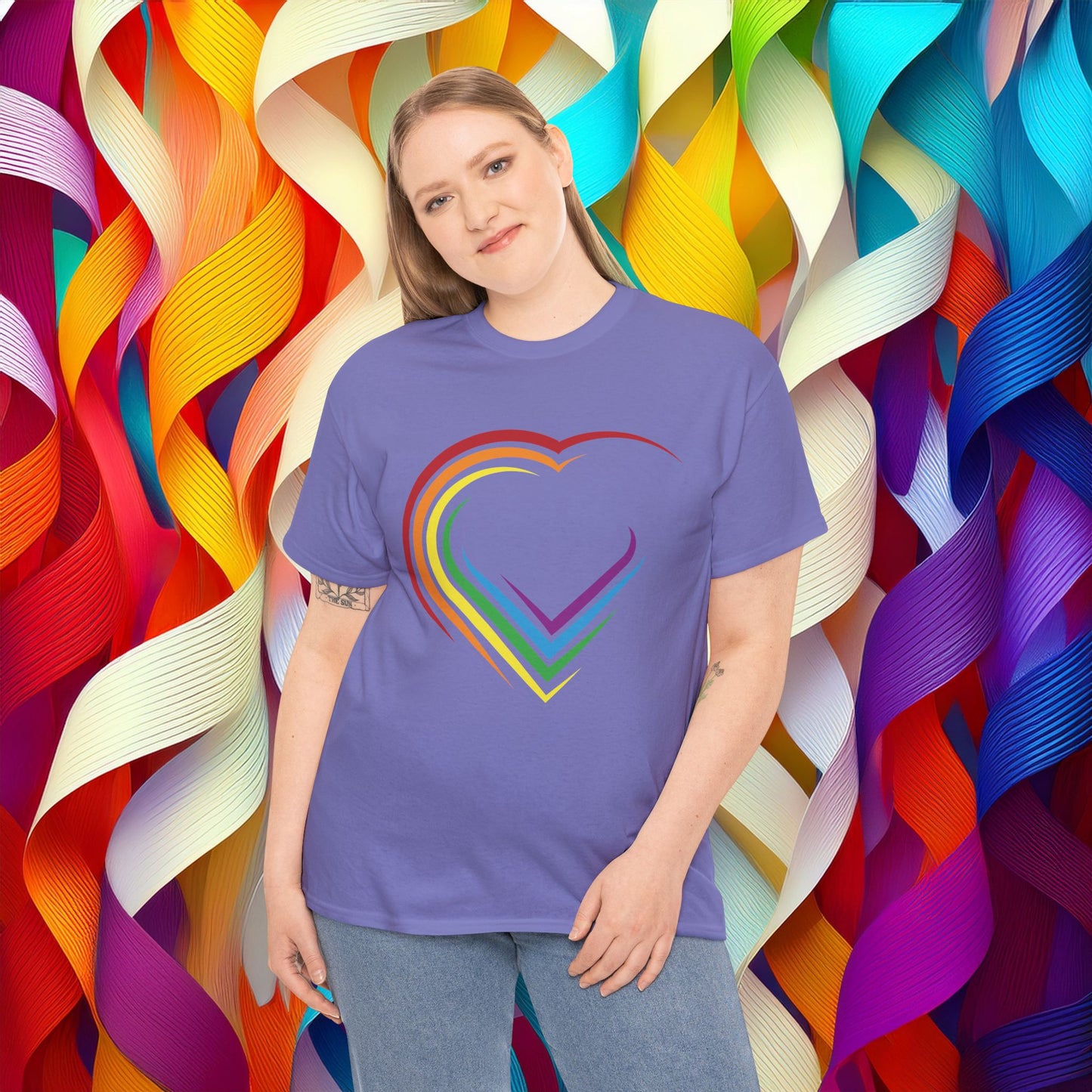 Rainbow Heart Unisex Tee