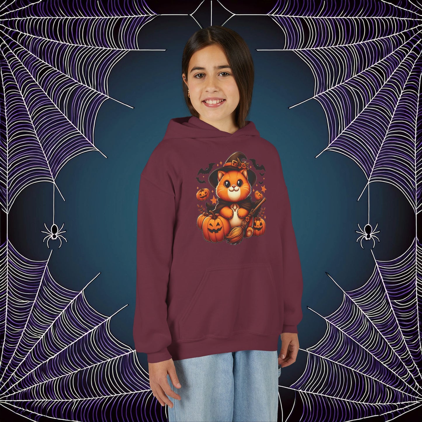 Halloween Cat Youth Hoodie