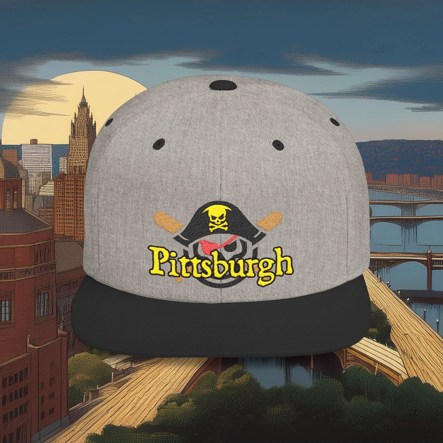 Pittsburgh Baseball Flat Bill Snapback
