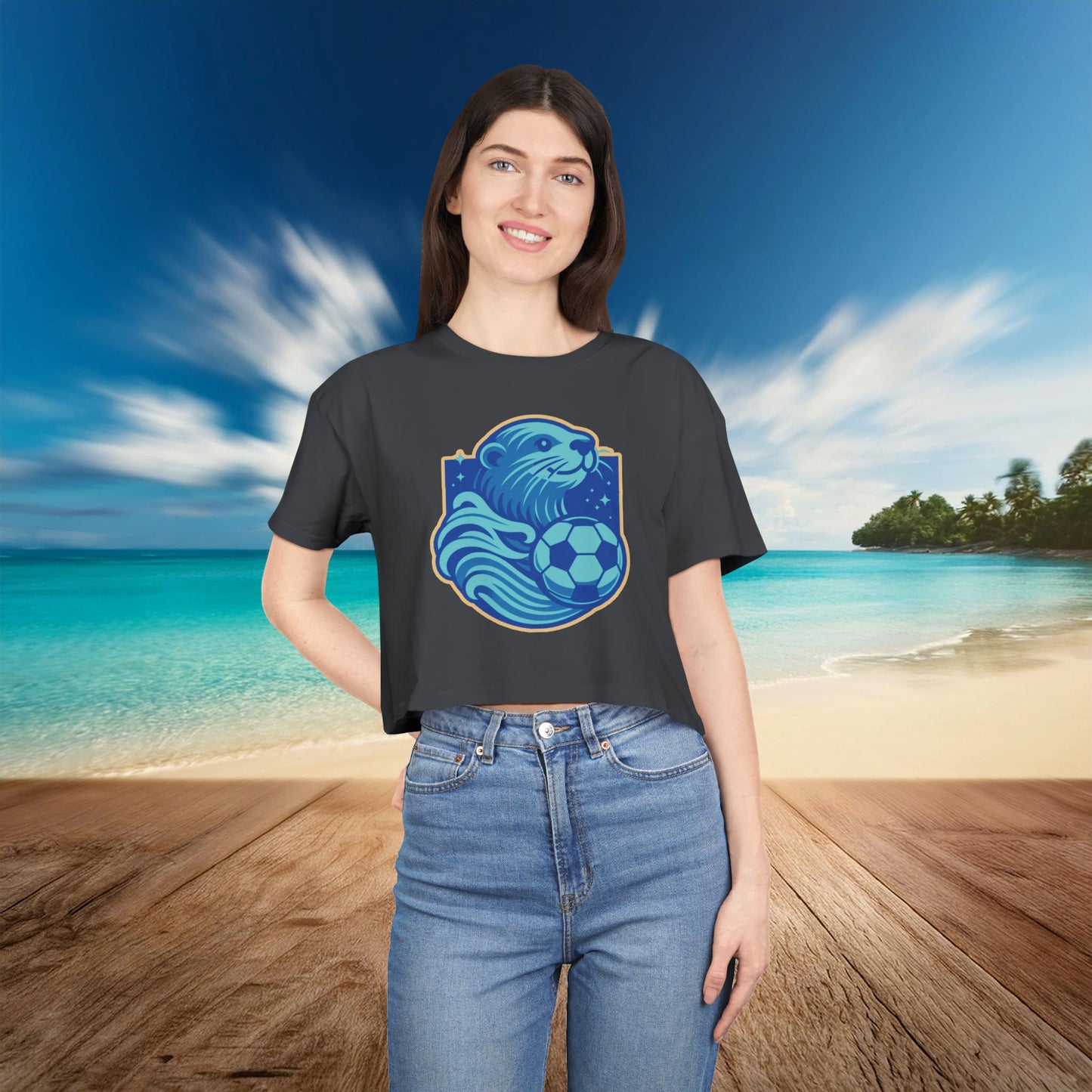 Sea Otter Soccer Logo Women's Crop Tee