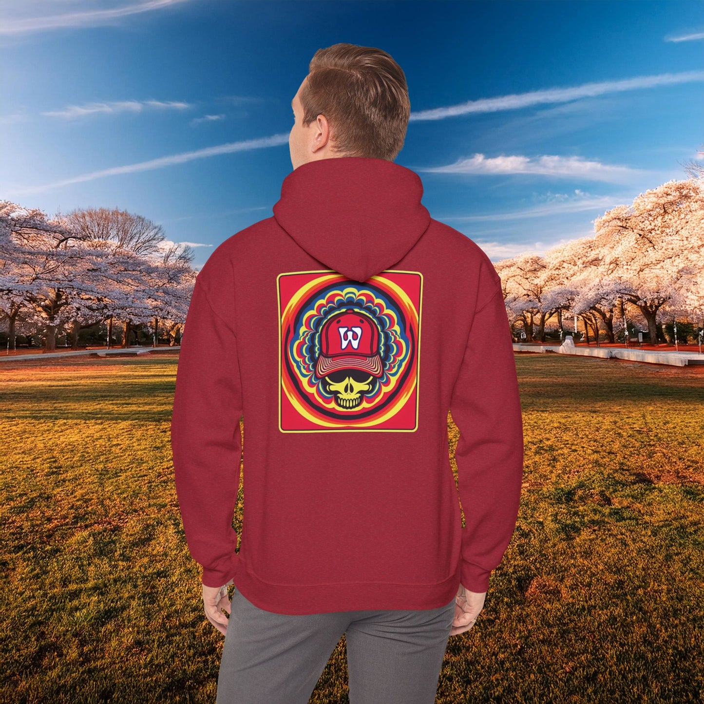 Psychedelic Funky W Skull Hoodie