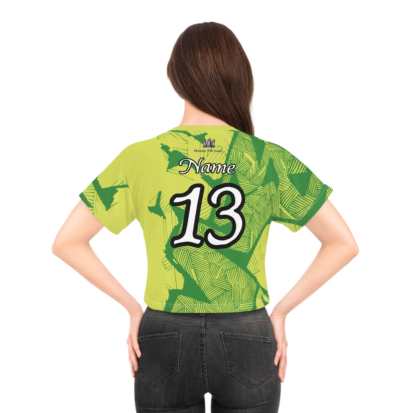 Electric Green and Gold Newcastle Crop Tee