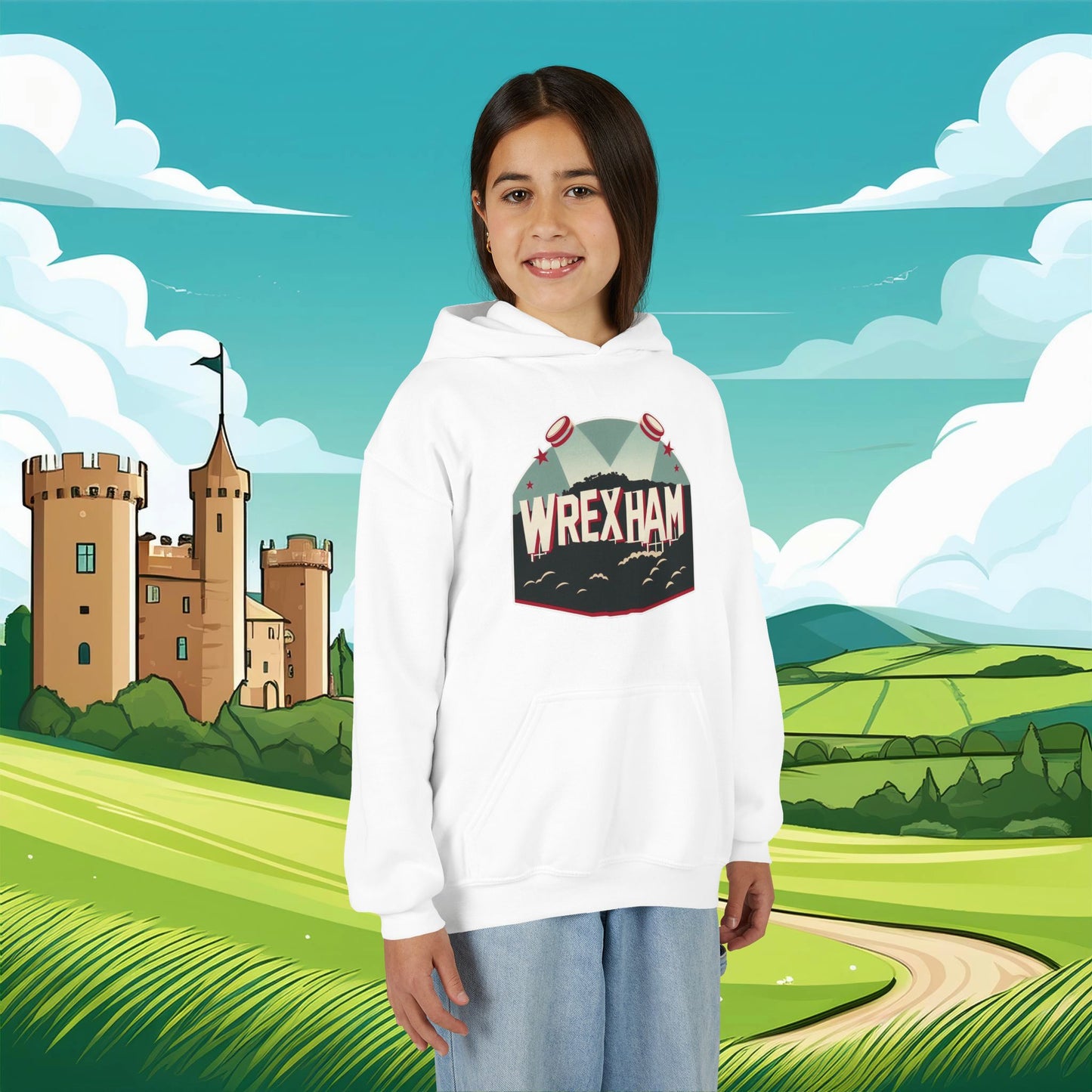 Wrexham Hollywood Sign Youth Hoodie