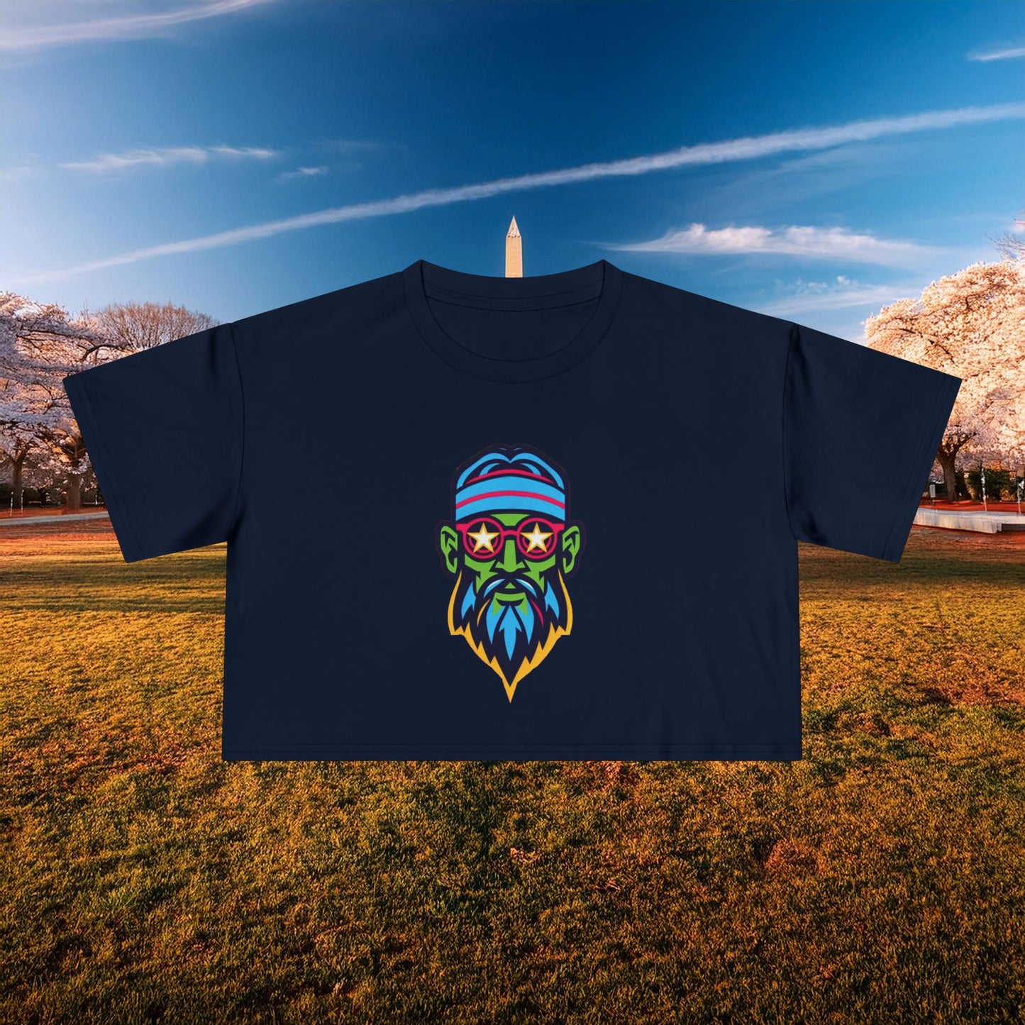 Psychedelic Wizard's Player Women's Crop Tee