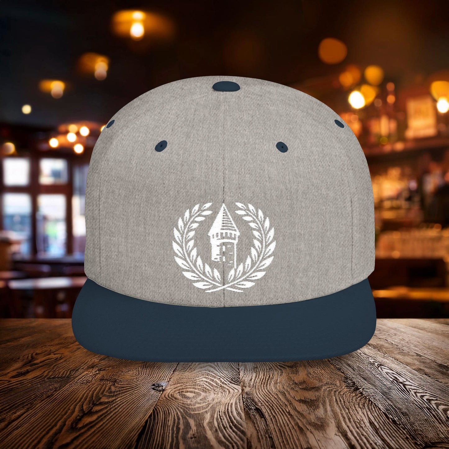 White Everton Logo Flat Bill Snapback