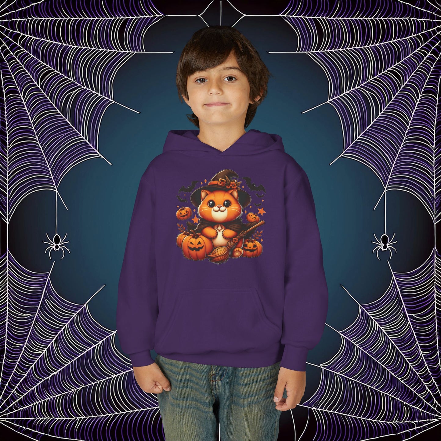 Halloween Cat Youth Hoodie