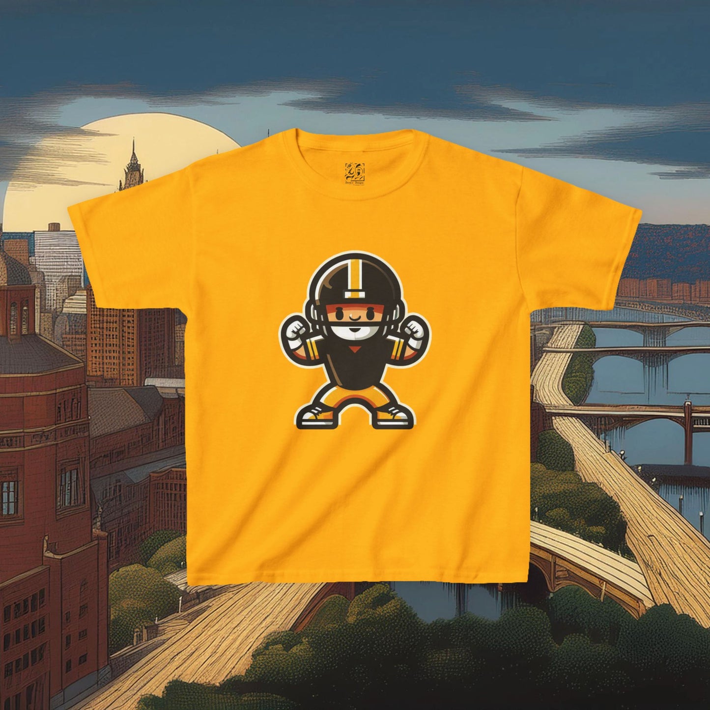 Mini Pittsburgh Football Player Kids Tee