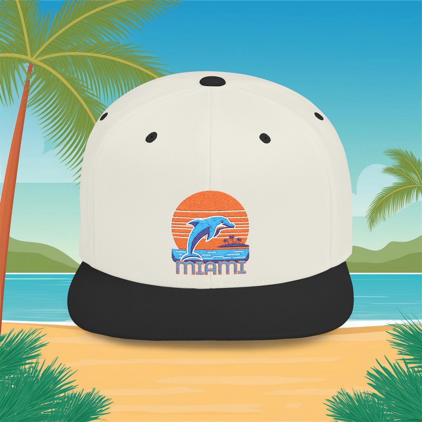 Miami Football Design Flat Bill Snapback